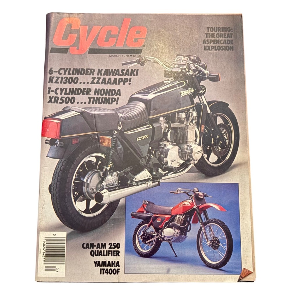 Cycle‎ Magazine March 1979 Kawasaki KZ1300 Honda XR500 Yamaha IT400F Vintage